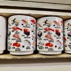 新品未使用　寿司の絵柄　ぐい呑み　おちょこの画像