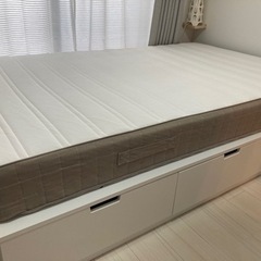 NORDLI ノールドリ ベッドフレーム 収納付き, ホワイト, 120x200 cm - IKEA
