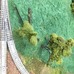 Nゲージ　ジオラマ　鉄道模型　オリジナル　森　山　河の画像