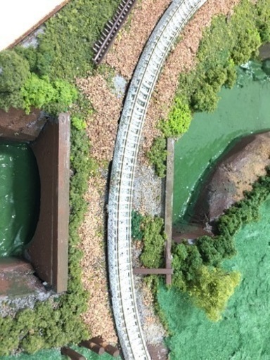 Nゲージ　ジオラマ　鉄道模型　オリジナル　森　山　河