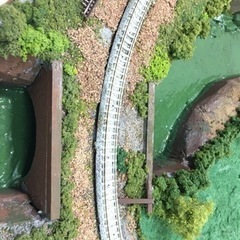 Nゲージ　ジオラマ　鉄道模型　オリジナル　森　山　河の画像