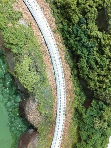 Nゲージ　ジオラマ　鉄道模型　オリジナル　森　山　河