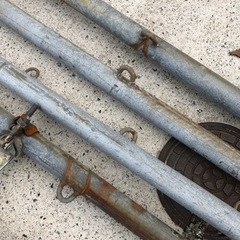 単管　支柱　鉄パイプ　クランプ付き　本日までの画像