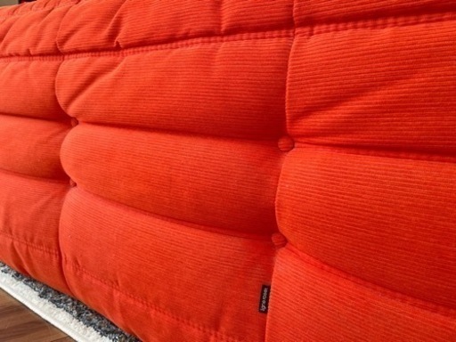 【ジャンク品】ligne roset リーンロゼ  トーゴ 3P  オレンジ