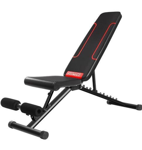 FITMATEトレーニングベンチ 腹筋 フォールディング フラットインクラインベンチ 折り畳み ダンベルベンチ ブラック