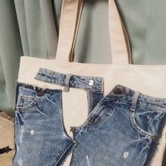 新品未使用　ジーンズリメイクトートバッグ
