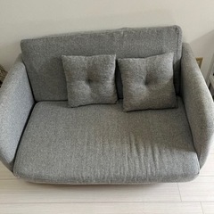 無料　ソファーベッド　グレー　クッション付き