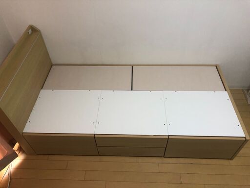 収納付きシングルベッドフレーム(ベルタ3 NA チェスト40) ニトリ