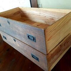 桐タンスの引き出し二個 骨董 アンティーク レトロ DIY
