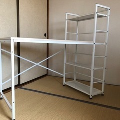 パソコンデスク  幅120cm  ラック付