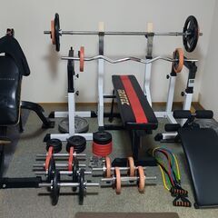 筋トレに　バーベル、ダンベルセット　アイロテック等　値下げしました