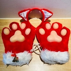 最終価格！コスチューム☆赤猫 グローブとカチューシャセット