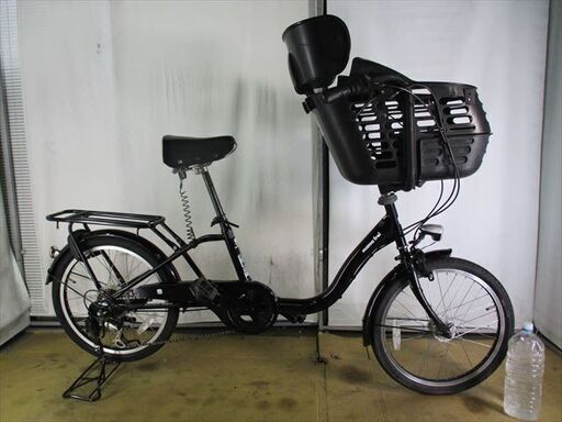 B989★26500円★ 整備済み　中古自転車 3人乗り対応　LEDオートライト6段変速　パープル【20インチ 】