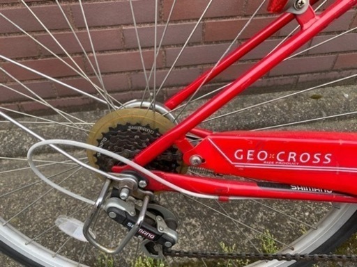 自転車 GEO CROSS A ジオクロスA グレージュ GCA76D [外装6段 /27 自転車　27インチ　中古　GEO CROSS