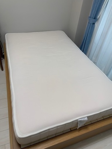 【値下げ】無印良品ベッド オーク材 収納ベッド セミダブル& 高密度ポケットコイルマットレス