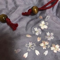 🌈No.9 紫色　巾着　刺繍入り✨弁当とか入れたらどぉ？？の画像