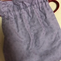 🌈No.9 紫色　巾着　刺繍入り✨弁当とか入れたらどぉ？？の画像