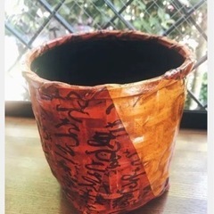 【伝統工芸】一閑張のゴミ箱(紙漆細工)