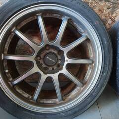 ●PRODRIVEアルミ☆夏タイヤセット！17インチ 5H PCD114.3☆HANKOOK VENTUS SPORT K104 ☆2本セット☆　　　6011の画像