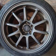 ●PRODRIVEアルミ☆夏タイヤセット！17インチ 5H PCD114.3☆HANKOOK VENTUS SPORT K104 ☆2本セット☆　　　6011の画像
