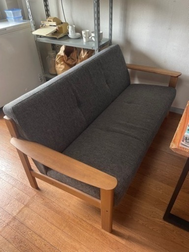 カリモク家具　ソファ　グレー　3人掛け