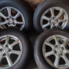 ●社外アルミ☆夏タイヤセット！14インチ5.5J+42 4H PCD100☆BRIDGESTONE NEXTRY 185/70R14☆4本セット☆　　　6014