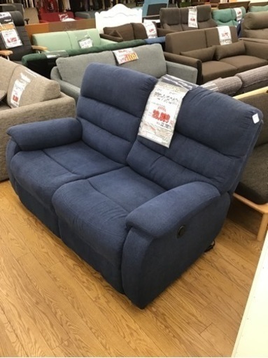 KF-21【ご来店頂ける方限定】ニトリ　両側電動2シーターリクライニングソファ　ネイビー