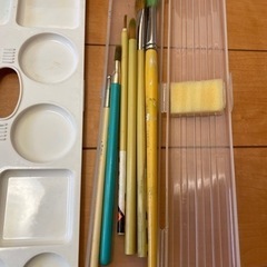 絵具セット　（ケース、筆、ニッカー絵具ポスターカラー、パレット）  美術　【もう1品無料プレゼント（条件付）】の画像