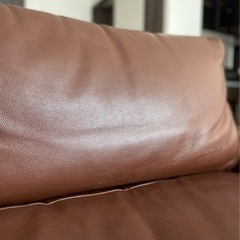 無印 ソファ 本革 ヘッドレストつき