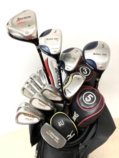 【SOLD OUT】◆SRIXON ＋ SPALDING ◆ゴルフクラブ フルセット＋ 美品 SRIXONキャディバッグ付き