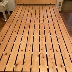 セミダブルベッド　国産ヒノキ