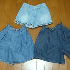 ●女児 女の子 デニムパンツ3枚セット●140 150 GU●の画像