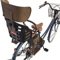 サントラスト(suntrust) 自転車 ママチャリ チャイルドシート付 26インチ 6段ギア ネイビー 青 dixhuit かご 鍵 ライト 標準搭載の画像