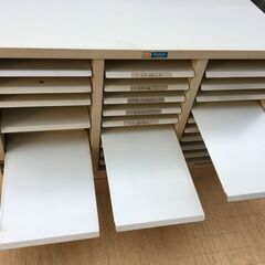 【渋い昭和レトロ】Central セントラル 10段×3 書類収納レターケース カルテ入れ H49㎝ スチール棚の画像