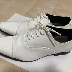 タキシード用　ドレスシューズ　白　27.5cm 結婚式の画像
