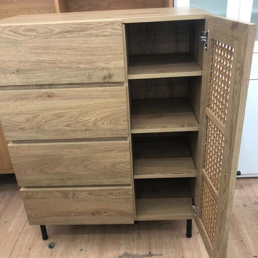 【展示品・未使用】チェスト ラタン調 キャビネット サイドボード 定価29990円?自社配送時?代引き可?※現金、クレジット、スマホ決