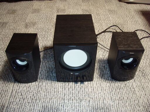 エレコム スピーカー  木製 2.1ch ブラック MS-131BK