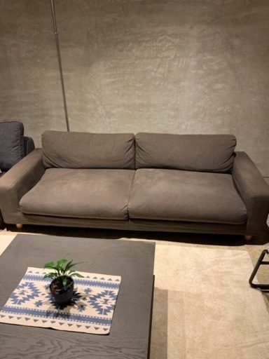 無印良品　ソファー　3シーター　ワイドアーム　フェザークッション2層式　ポケットコイル