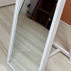 姿見　鏡　ミラー　白の画像