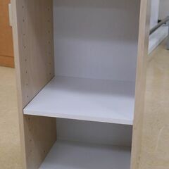 カラーボックス　収納ボックス　棚　2段　ベージュ／ホワイト系