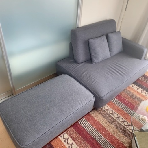 [取引中]美品　ソファー　2人掛け　オットマン付き