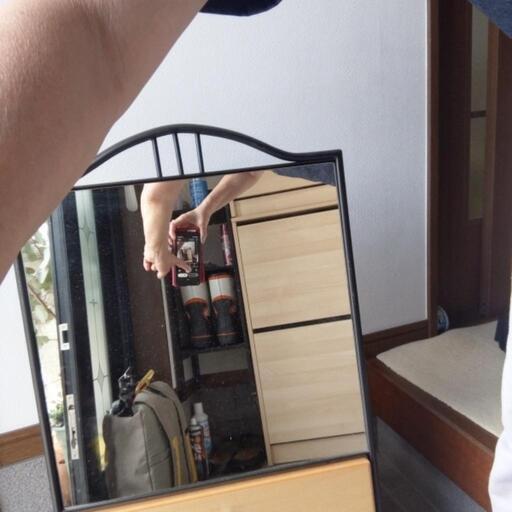 収納ゴマ付き鏡