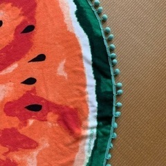 円形　大判タオル　(スイカ模様)の画像