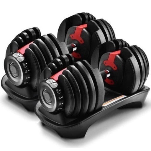 MOJEER ダンベル 可変式 24kg アジャスタブルダンベル 2個セット 2.5~24kg 15段階調節 5秒で重量調整