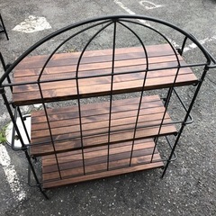 ★折り畳み式★オープンシェルフ アイアンシェルフ 飾り棚 アイアンラックの画像