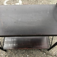 ★折り畳み式★アイアンラック アイアンシェルフ オープンシェルフ アイアンウッドシェルフ 高94㎝ 小さめ の画像