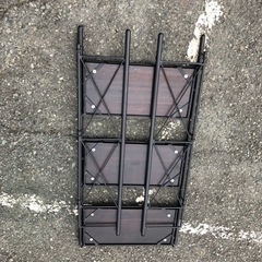 ★折り畳み式★アイアンラック アイアンシェルフ オープンシェルフ アイアンウッドシェルフ 高94㎝ 小さめ の画像