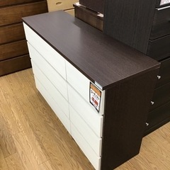 KF-33【ご来店頂ける方限定】新入荷　アウトレット　ローチェスト　白×ブラウン
