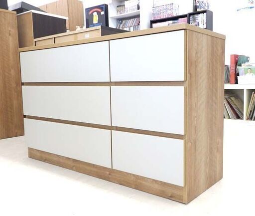 北海道 千歳市/恵庭市 サンウッディ 3段ローチェスト パレルモ ホワイト 整理タンス 収納 たんす 家具