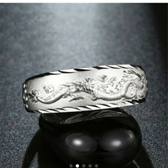  j←←←m17-17番　シルバー ドラゴンリング ☆ メッキ 龍 アジア 指輪 リング クラシック アメリカ ヨーロッパ レトロ オープンリング 1の画像